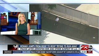 Woman jumps from roof to roof trying to elude police