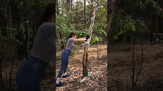 She Cut A Tree Down With A Knife! 😲