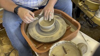 Step 2: Of making simple small bowl on the pottery wheel