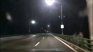 Crossing The Mackinac Bridge At Night