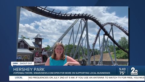 Hershey Park says "We're Open Baltimore!"