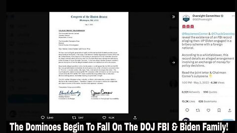 The Dominoes Begin To Fall On The DOJ FBI & Biden Family!