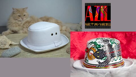 I designed a unique & artistic outfit for my Fine Artist husband part2 | DIY Hat painting