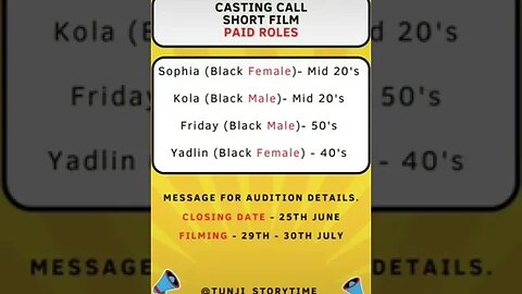 Casting Call #casting #london #actors #blackactor #tunjitalks