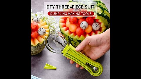 4 In 1 Watermelon Slicer Cutter Scoop Fruit Carving Knife Cutter Fruit Platter