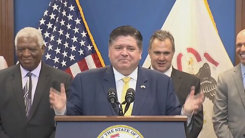 Pritzker on Biden visit, migrant crisis, grocery tax increases and NASCAR