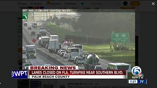 All Turnpike lanes closed near Lake Worth Rd., Southern Boulevard