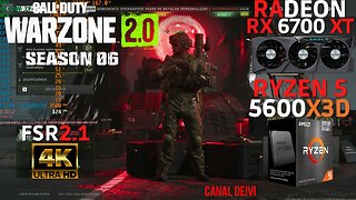 Call of Duty: Warzone 2.0 6ª temporada 4K RX 6700 XT + Ryzen 5 5600X3D + 32GB RAM Teste/Gameplay