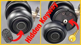 [1489] Fingerprint Doorknob With Hidden Keyway — GeekTale K01