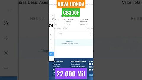 QUAL VOCÊ PAGARIA NA NOVA HONDA CB300 Twister | VEJA POSSÍVEL VALOR APÓS IMPOSTOS #shorts