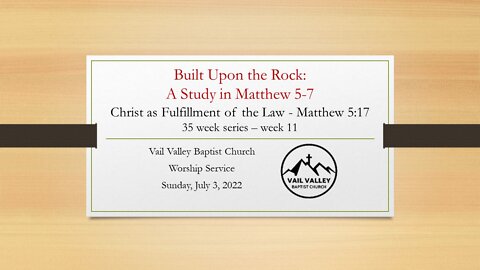Sunday, July 3, 2022 Worship Service