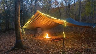Bushcraft Tarp camping in Western North Carolina