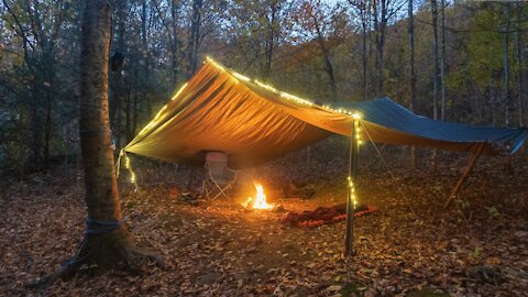 Bushcraft Tarp camping in Western North Carolina
