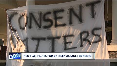 KSU frat fights for anti-sexual assault banners