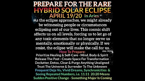 RARE Hybrid Solar Eclipse NEw Moon in Aries April 19/20 2023