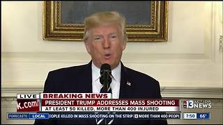 President Trump speaks to the nation following the Las Vegas mass shooting