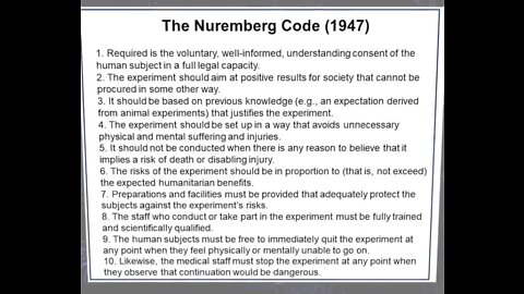 NUREMBERG CODE - OVERVIEW and DEFINITION