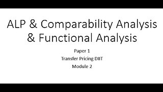 Transfer Price - Comparability Analysis