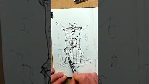 Quick Urban Sketching - Crooked House #urbansketch #sketching #dailysketch #drawingtutorial