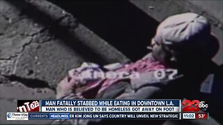 Man fatally stabbed while eating in downtown Los Angeles