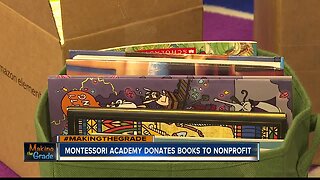 summer campers donate books, supplies