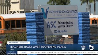 Vista teachers rally over reopening plans