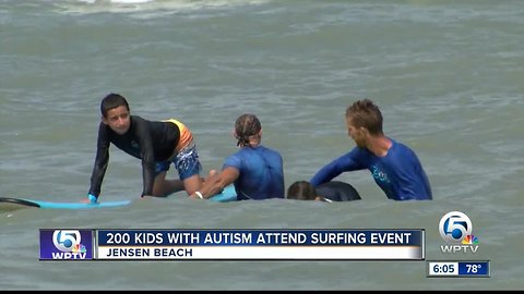 200 kids with Autism attend surfing event