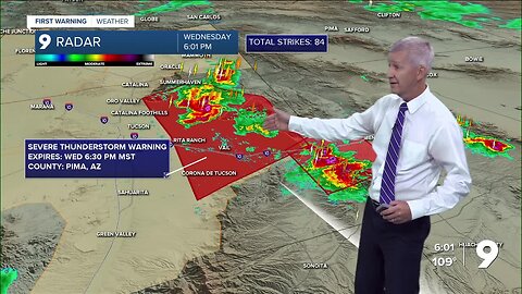 Thunderstorms moving into Tucson area