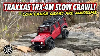 TRX4m Awesome Slow Crawl With Low Range Gears, But Had Light Kit Issues.