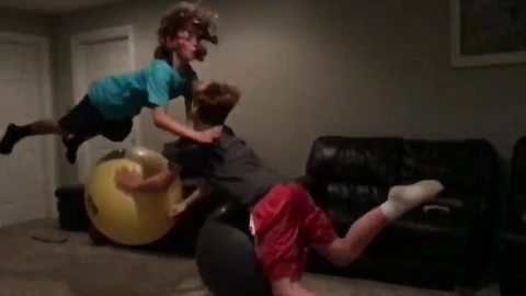 "Slow Motion Exercise Ball Challenge"