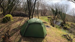 Night Hiking from the car to camp . Reddacleave campsite . Go Pro 25th March 2022