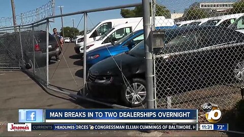 Man sought in connection with 2 San Diego County auto dealership break-ins
