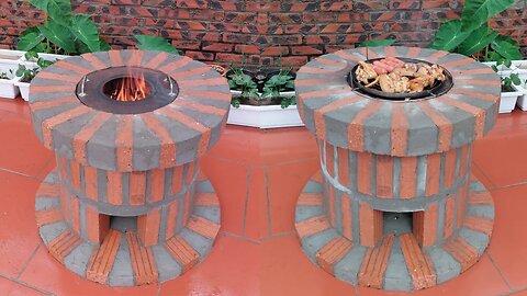 Brand new wood stove ideas from red brick and cement
