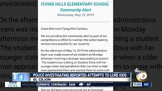 Police investigating reported attempted to lure kids in East County