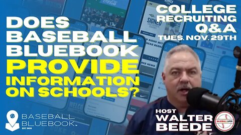 Tuesdays Q & A - Nov 29 2023 - Does Baseball Bluebook provide information on schools?