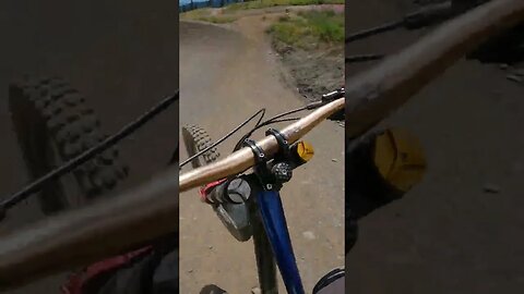 I can't believe this massive jump line exists at a public bike park!