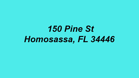 Home for sale in Florida. 150 Pine St Homosassa, Fl 34446
