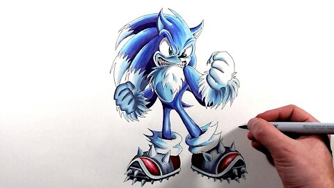 Drawing Sonic The Werehog - Sonic Unleashed