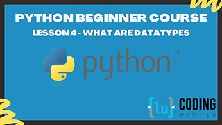 Python Beginner Course - Lesson 4 - What are Datatypes?