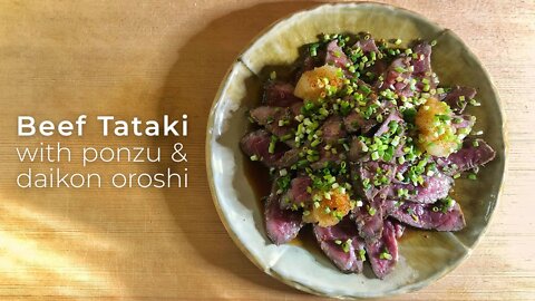 Beef Tataki with Ponzu and Daikon Oroshi