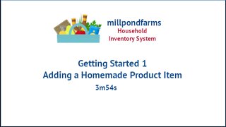Getting Started 1 - Adding a Homemade Product Item