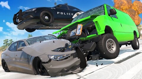 Crazy Police Chases #142 - BeamNG Drive Crashes | CrashBoomPunk