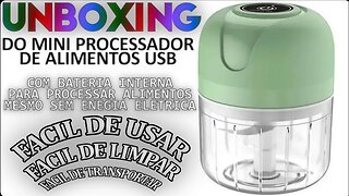 Unboxing do mini processador de alimentos USB