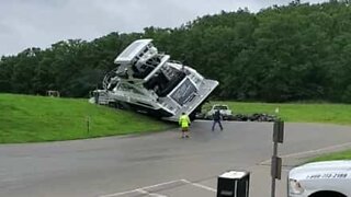 Huge yacht keels over while being towed