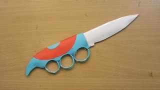 How to make a paper knuckle knife - how made toy for kids - kid toys