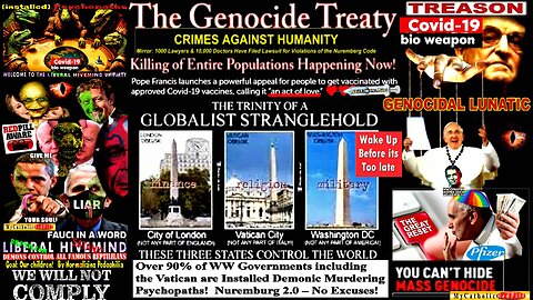 Over 90% of WW Governments including the Vatican are Installed Demonic Murdering Psychopaths!