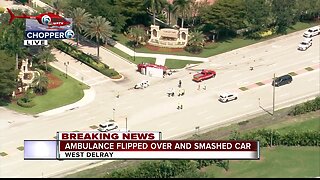 Chopper 5: Fire rescue vehicle crashes in West Delray Beach