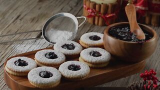 Biscuits with rustic blueberry jam
