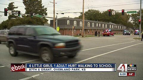 Adult, 4 girls hit by car walking to OP elementary school