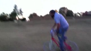 "Little Girl Makes Fun Of Her Dad Riding Her Pink Bike"